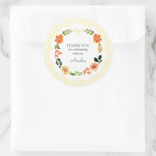Adesivo 015 Ginga Floral Amarelo Limão Chá de Bebê