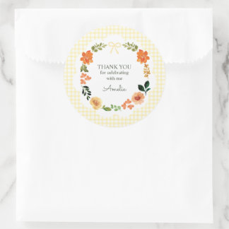 Adesivo 015 Ginga Floral Amarelo Limão Chá de Bebê