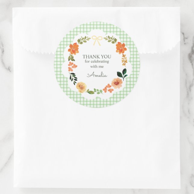 Adesivo 018 Ginga Floral Verde Grama Chá de Bebê (Bolsa)