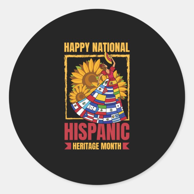 Adesivo 08.Patrimônio nacional hispânico Mês todos os país (Frente)
