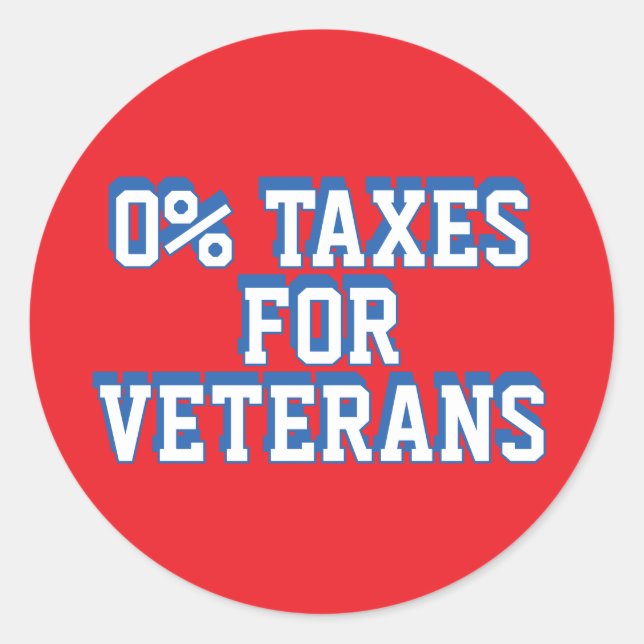 Adesivo 0% de Imposto para Veteranos (Frente)