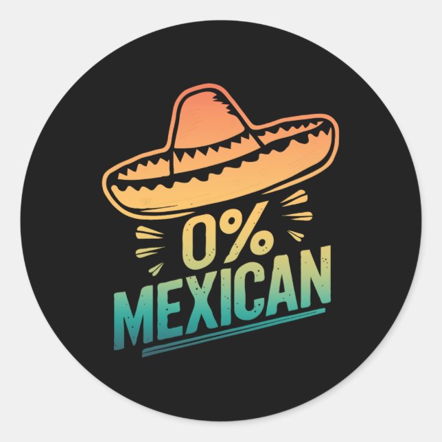 Adesivo 0% do Funny Fiesta Cinco De Mayo mexicano (Frente)