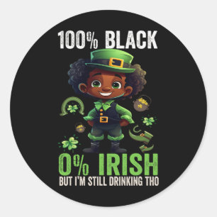 Adesivo 0% Irlandês 100% Negro -engraçado Dia de São Patrí
