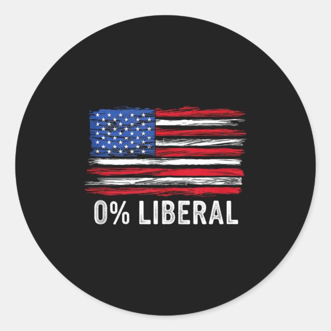 Adesivo 0% Liberal Zero Percent Anti Liberal Republican Ta (Frente)