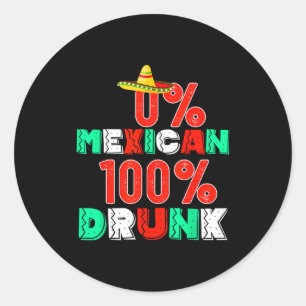 Adesivo 0% mexicano 100% engraçado cinco de maio 2025