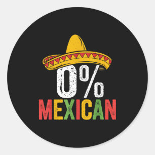 Adesivo 0% mexicano cinco de mayo engraçado sombrero festa