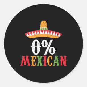 Adesivo 0% Mexicano Cinco de Mayo Fiesta Sombrero Funny