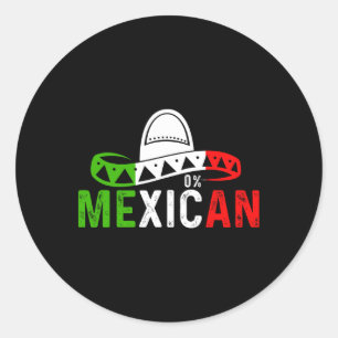 Adesivo 0% Mexicano Cinco de Mayo Fiesta Sombrero Funny 0%