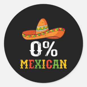 Adesivo 0% Mexicano Cinco de Mayo Fiesta Sombrero Homens E