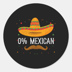 Adesivo 0% Mexicano Cinco de Mayo Sombrero Partido Mexican
