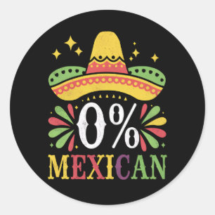 Adesivo 0% Mexicano Zero Por Cento Engraçado Cinco De Maio