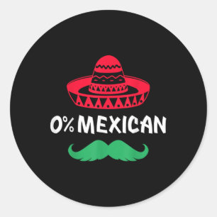 Adesivo 0% Mexicanos Com Sombrero E bigode Para Cinco De