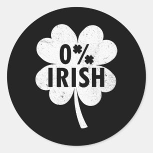 Adesivo 0% Trevo Irlandês Feliz Amuleto da Sorte St Patric
