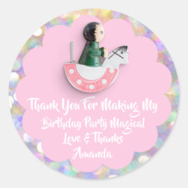 Adesivo 1º aniversário Favor Chá de fraldas Boneco Rosa Ca