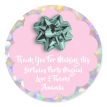 1º Aniversário Favor Chá de fraldas Rosa Holográfi