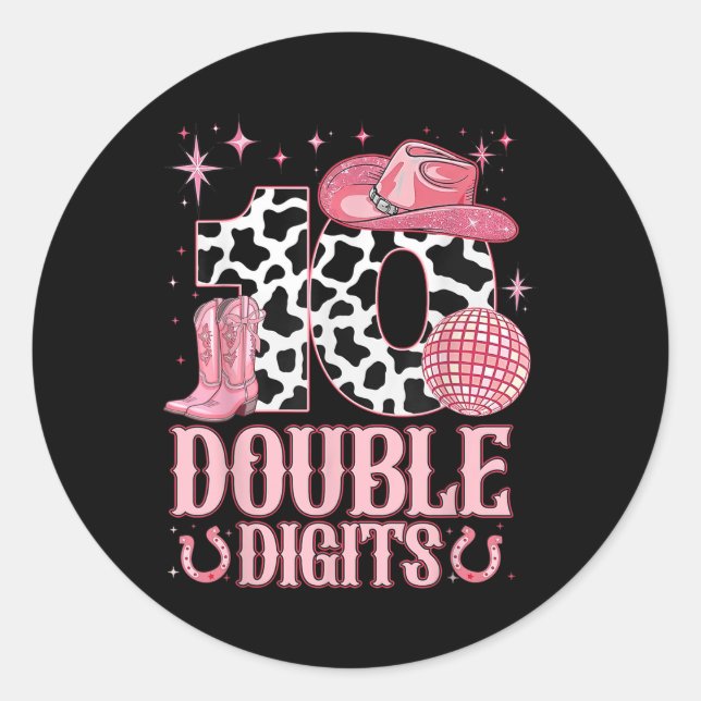 Adesivo 10ª garota de aniversário Arco de coquete ocidenta (Frente)