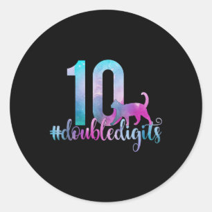 Adesivo 10ª Garota de Aniversário Dígitos Duplos Raparigas