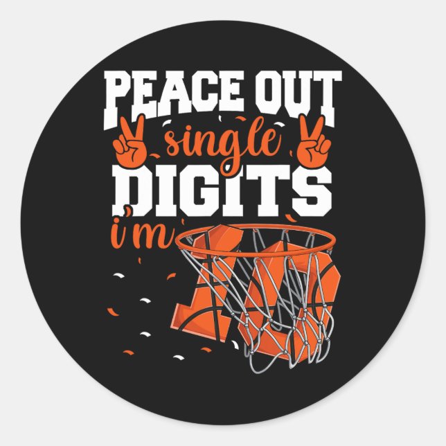 Adesivo 10º Aniversário Boys Basball Peace Out Solteiro Di (Frente)