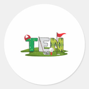 Adesivo 10º aniversário Tema do Golfe 10 anos Crianças de