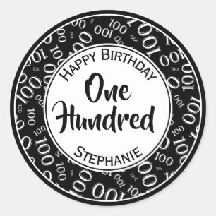 Adesivo 100º Aniversário Padrão Preto/Branco 100