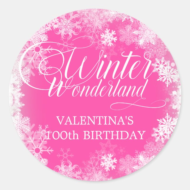 Adesivo 100º Aniversário Wonderland Winter Wonderland Snow (Frente)