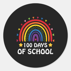 Adesivo 100º Dia Da Escola 100 Dias Leopardo Arco-Íris