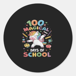Adesivo 100º Dia da Escola Unicórnio 100 Dias de Ensino Má