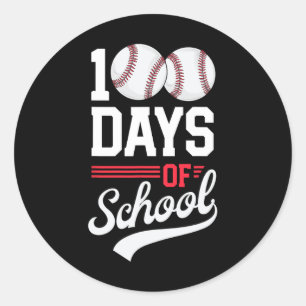 Adesivo 100º Dia De Beisebol Escolar 100 Dias Crianças