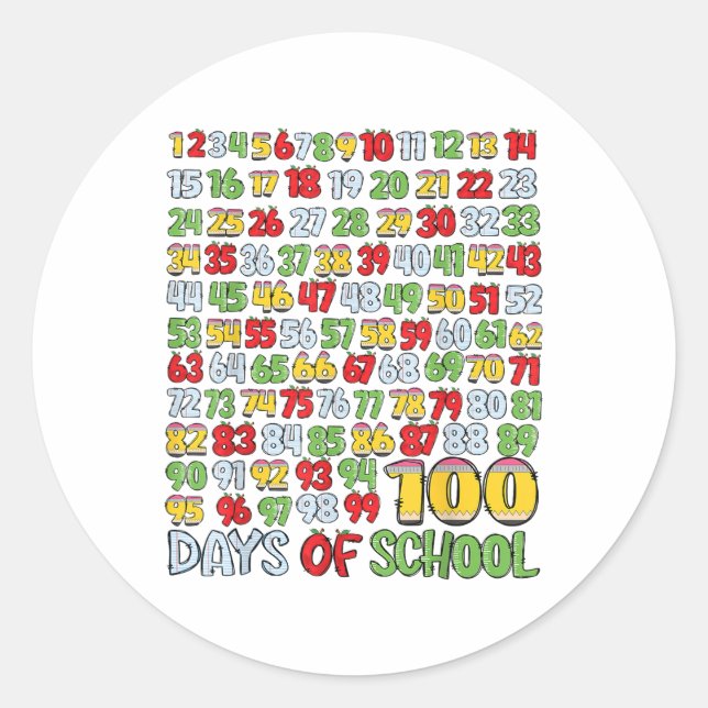 Adesivo 100º Dia De Camisa Escolar 100 Dias De Matemática  (Frente)