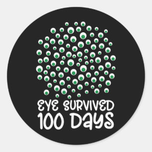 Adesivo 100º Dia De Colégio Monstro Googly Eye Sobreviveu 