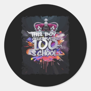 Adesivo 100º Dia de Grafite Engraçado Concluído 100 Dias