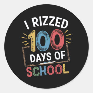 Adesivo 100º Dia de Professora Estudante Eu Rizzei 100 Dia