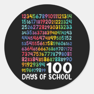 Adesivo 100º Dia de Professores Crianças 100 Dias de Matem