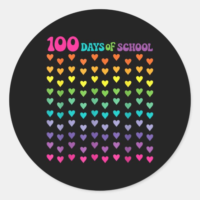 Adesivo 100º Dia de Professores Crianças 100 Dias de Matem (Frente)