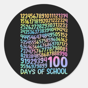 Adesivo 100º Dia de Professores Crianças 100 Dias de Matem