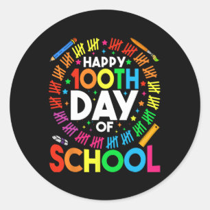 Adesivo 100º Dia de Professores Crianças Feliz 100