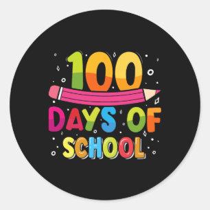 Adesivo 100º Dia de Professores Crianças Felizes 100 Dias 