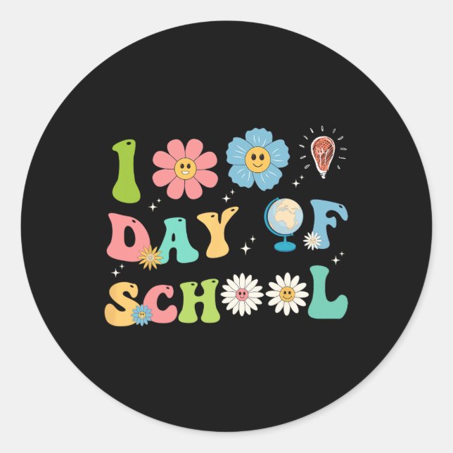 Adesivo 100º Dia de Professores Crianças Felizes 100 Dias  (Frente)