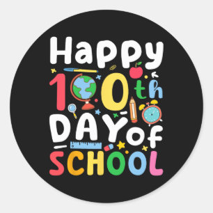 Adesivo 100º Dia de Professores Crianças Meninas Feliz