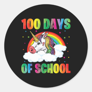 Adesivo 100º Dia De Professores Unicórnio Crianças 100 Dia