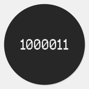 Adesivo 1000011 Código Binário Para 67 Meme Divertido de T