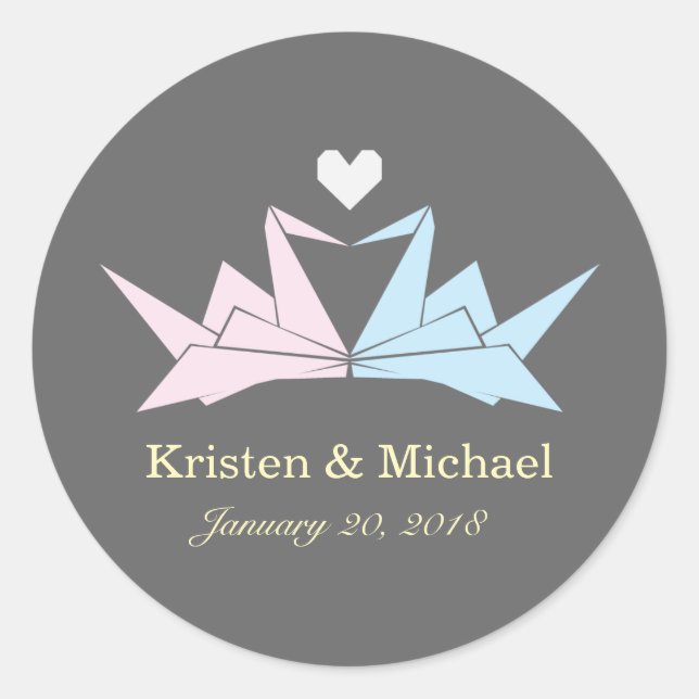 Adesivo 1000 Manipulações De Gruas De Papel Origami (Cinza (Frente)