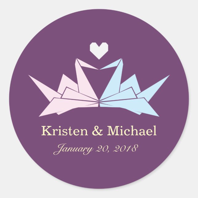 Adesivo 1000 Manipulações De Gruas De Papel Origami (Roxo) (Frente)