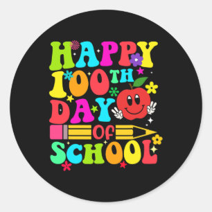 Adesivo 100.º Dia Da Escola Retro 100 Dias De Estudante De