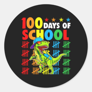 Adesivo 100.º Dia das Crianças Dino Felizes 100 Dias Dinos