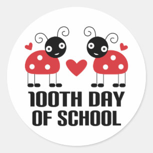 Adesivo 100.º Dia De Alojamento De Professores De Ladybug