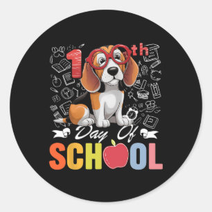 Adesivo 100. º Dia De Cachorro De Beagle Escolar 100 Dias