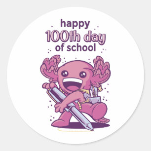 Adesivo 100.º dia de convite escolar