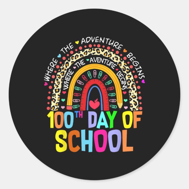 Adesivo 100.º Dia de Estudante Escolar 100 Dias Inteligent (Frente)