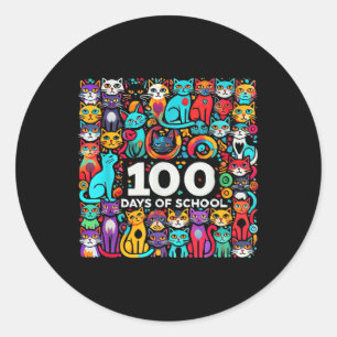 Adesivo 100.º Dia De Gato Fácil 100 Dias De Professora De